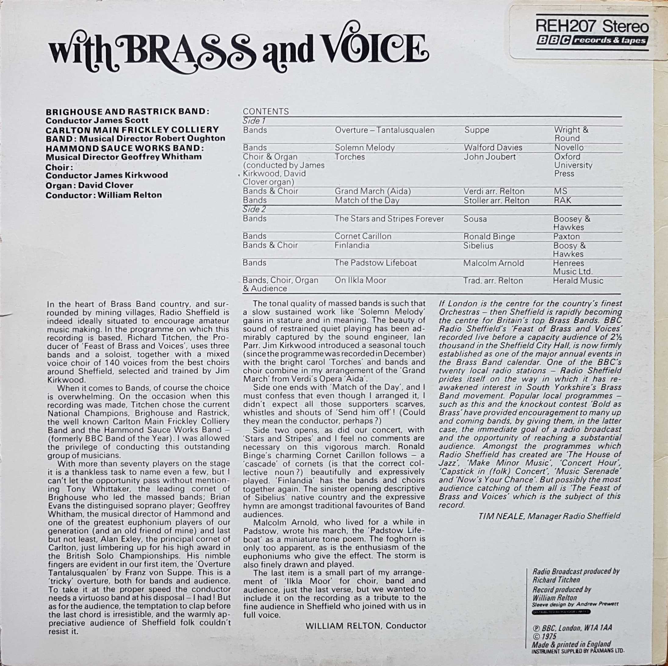 Picture of REH 207 With brass and voice by artist Various from the BBC records and Tapes library